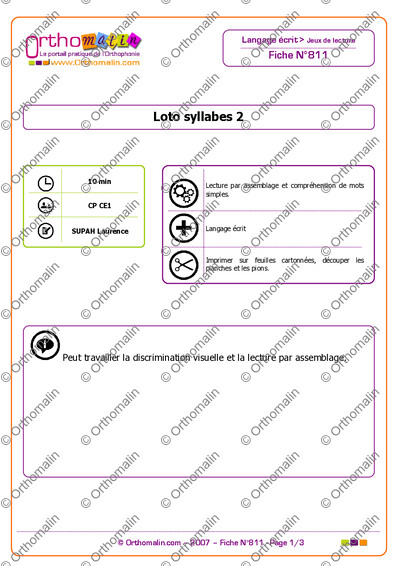 Page 1 de la fiche