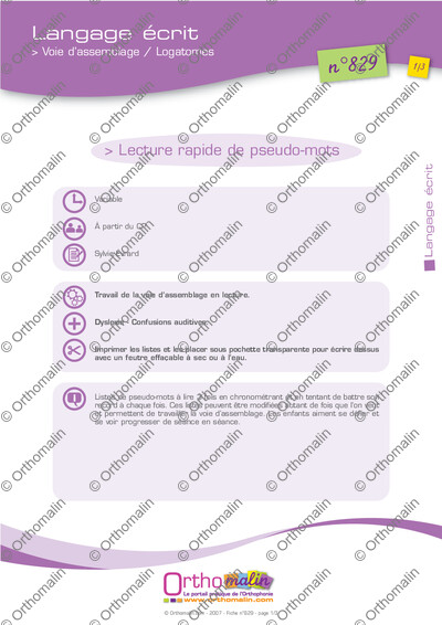 Page 1 de la fiche