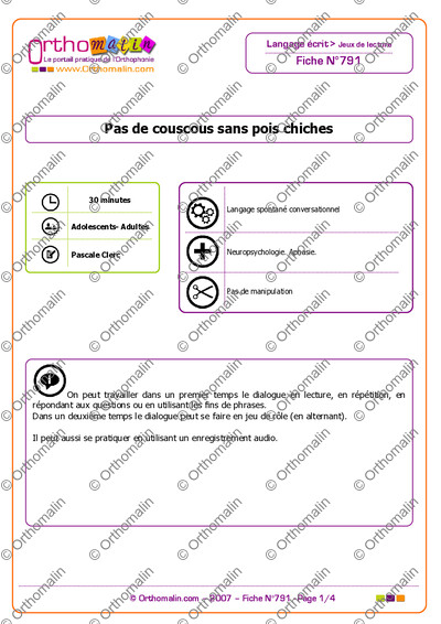 Page 1 de la fiche