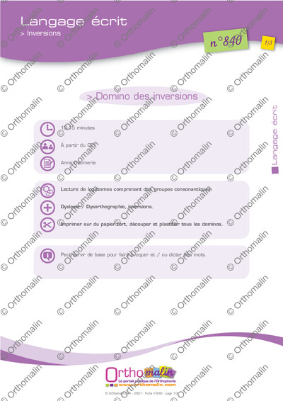 Page 1 de la fiche