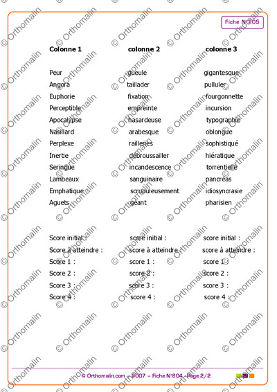 Page 2 de la fiche