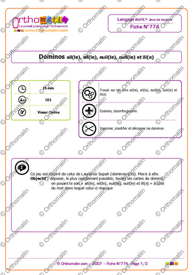 Page 1 de la fiche