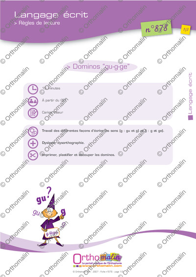 Page 1 de la fiche