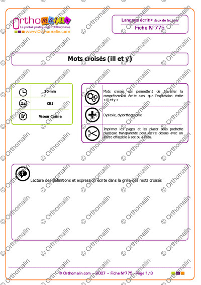 Page 1 de la fiche