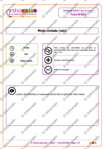Page 1 de la fiche