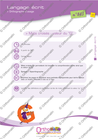 Page 1 de la fiche
