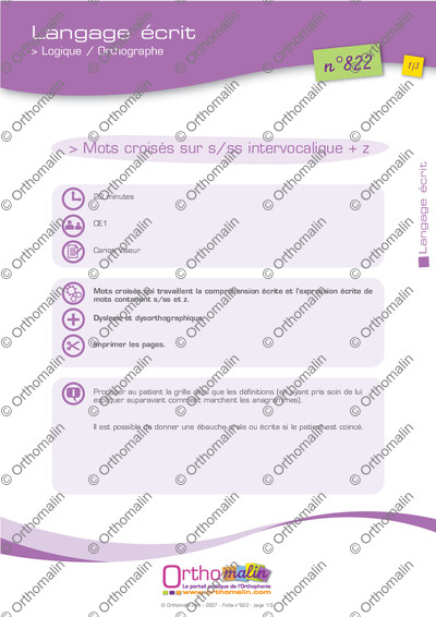 Page 1 de la fiche