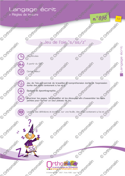 Page 1 de la fiche