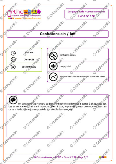 Page 1 de la fiche