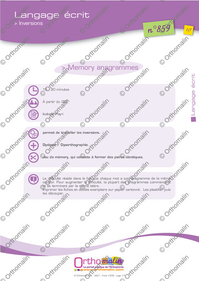 Page 1 de la fiche