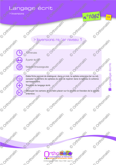 Page 1 de la fiche