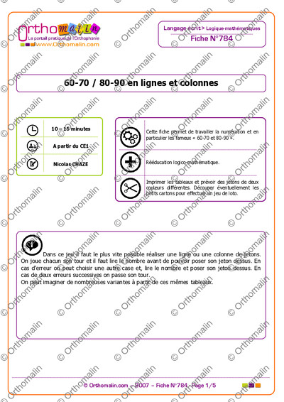 Page 1 de la fiche