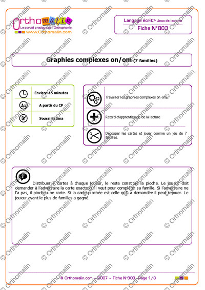 Page 1 de la fiche