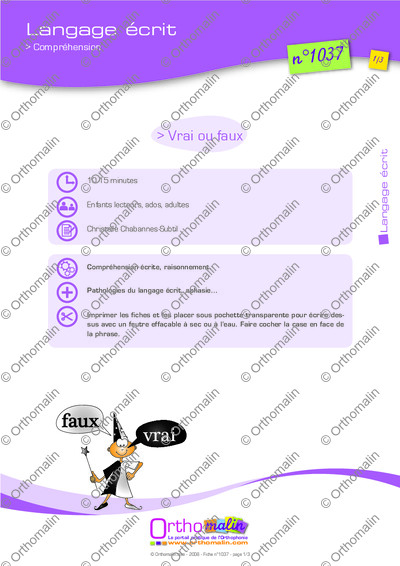 Page 1 de la fiche