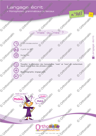 Page 1 de la fiche