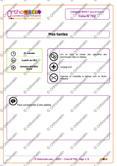 Page 1 de la fiche