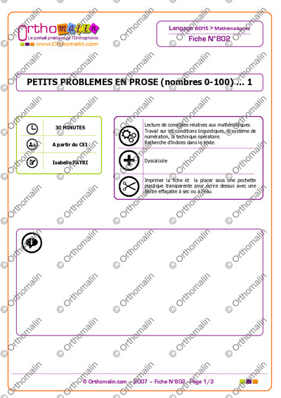 Page 1 de la fiche