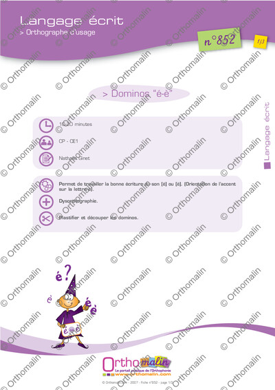 Page 1 de la fiche