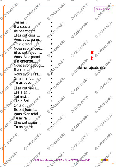 Page 2 de la fiche
