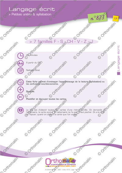 Page 1 de la fiche