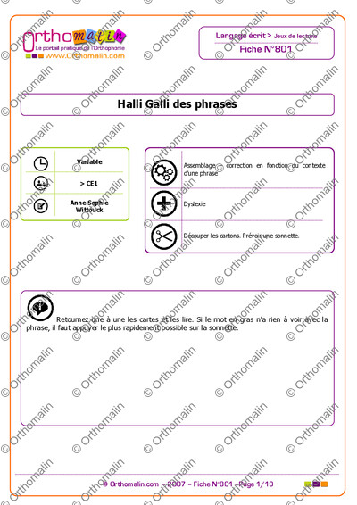 Page 1 de la fiche