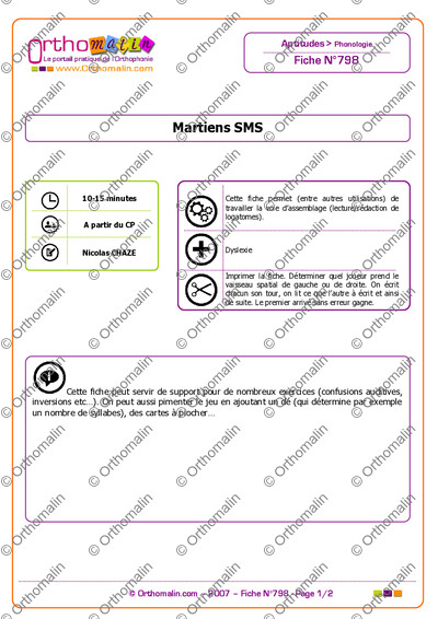 Page 1 de la fiche