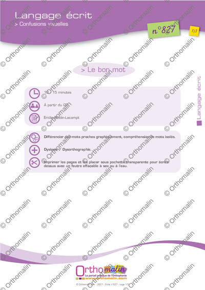 Page 1 de la fiche