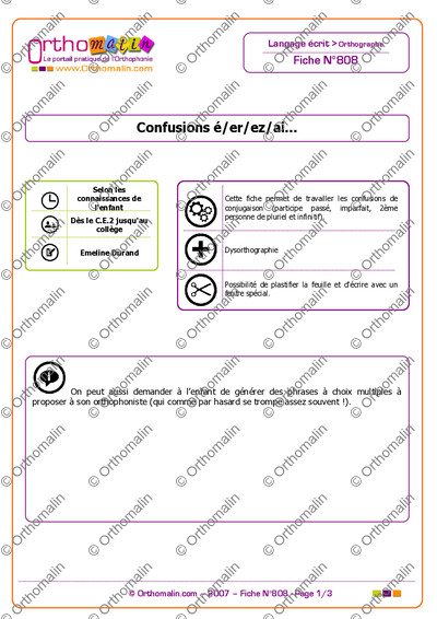 Page 1 de la fiche