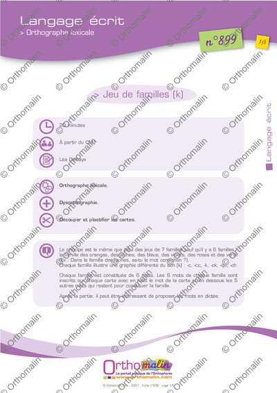 Page 1 de la fiche