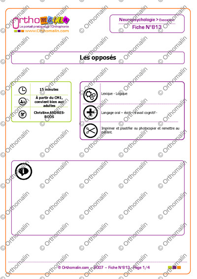 Page 1 de la fiche