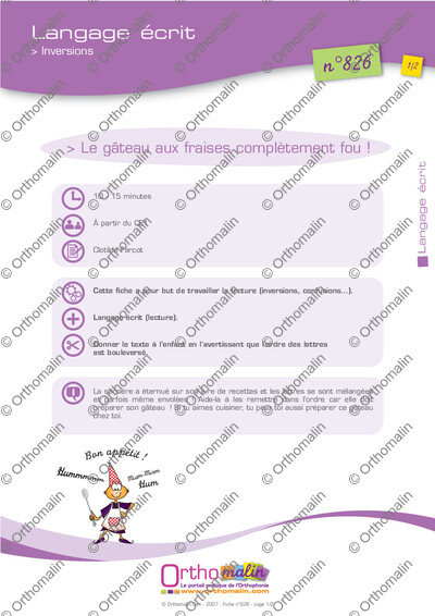 Page 1 de la fiche