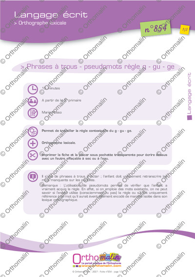 Page 1 de la fiche