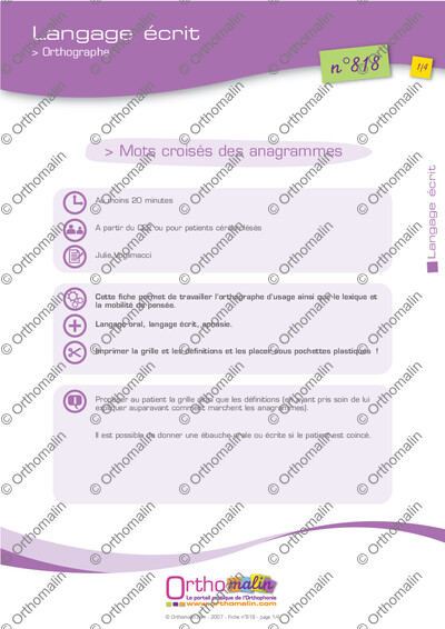 Page 1 de la fiche