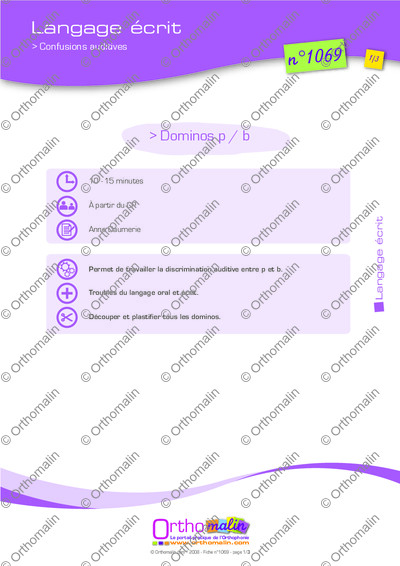 Page 1 de la fiche