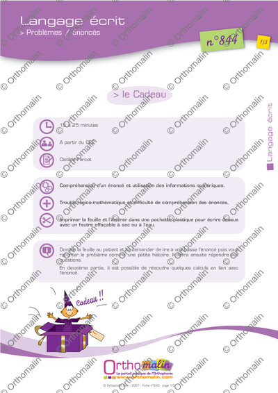 Page 1 de la fiche