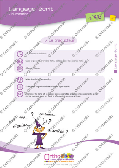 Page 1 de la fiche