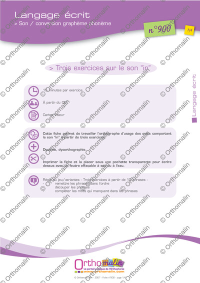 Page 1 de la fiche