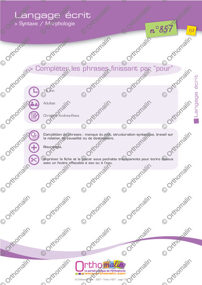 Page 1 de la fiche
