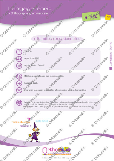 Page 1 de la fiche