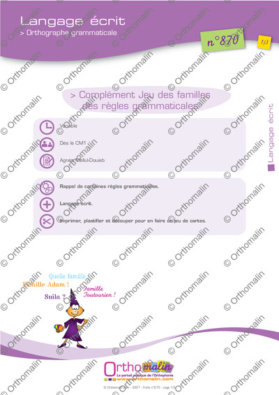 Page 1 de la fiche