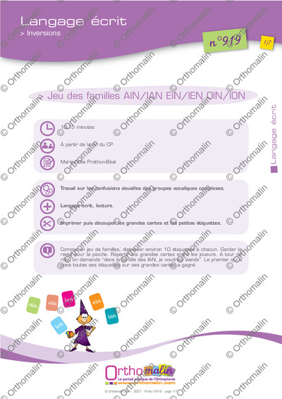 Page 1 de la fiche