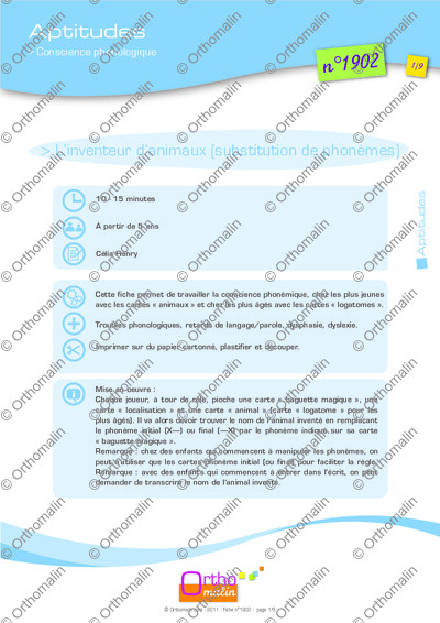 Page 1 de la fiche