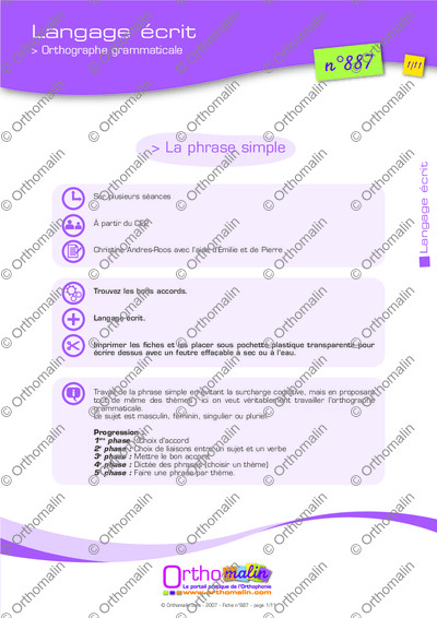 Page 1 de la fiche