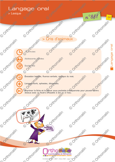 Page 1 de la fiche
