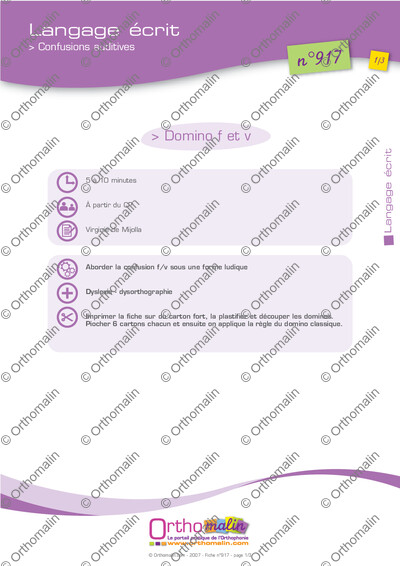 Page 1 de la fiche