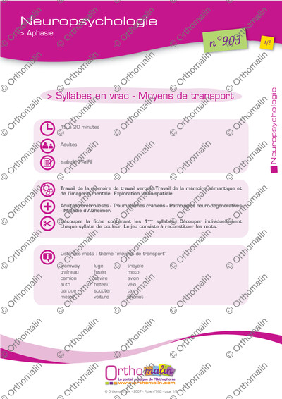 Page 1 de la fiche