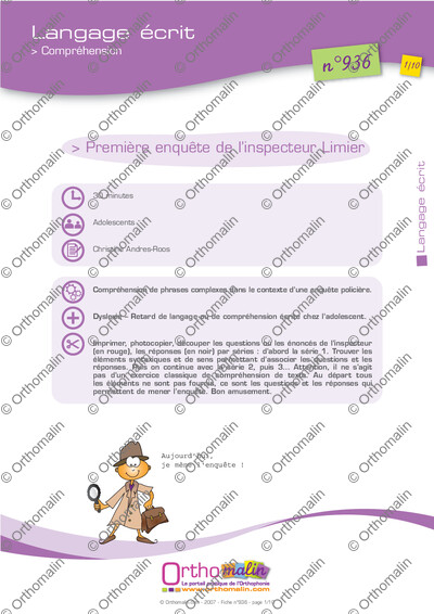 Page 1 de la fiche