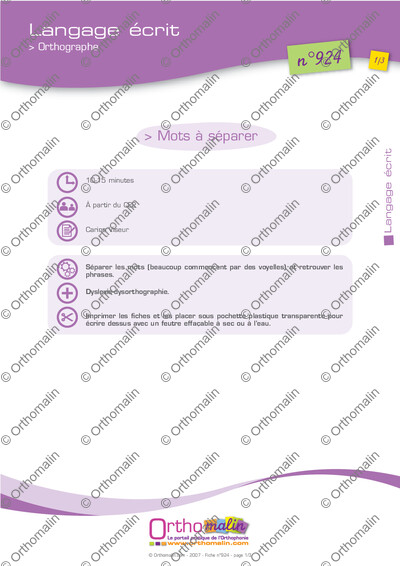 Page 1 de la fiche