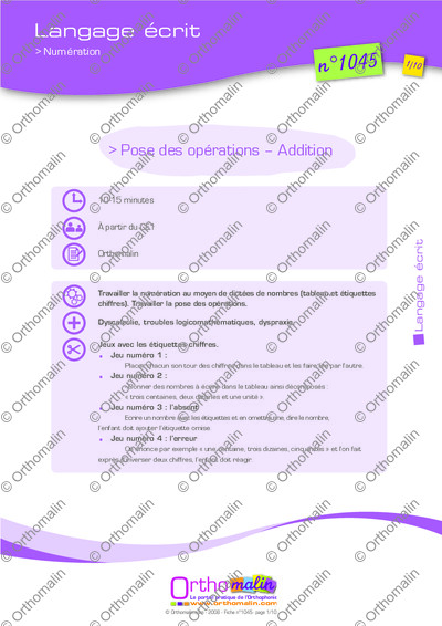 Page 1 de la fiche