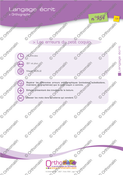 Page 1 de la fiche